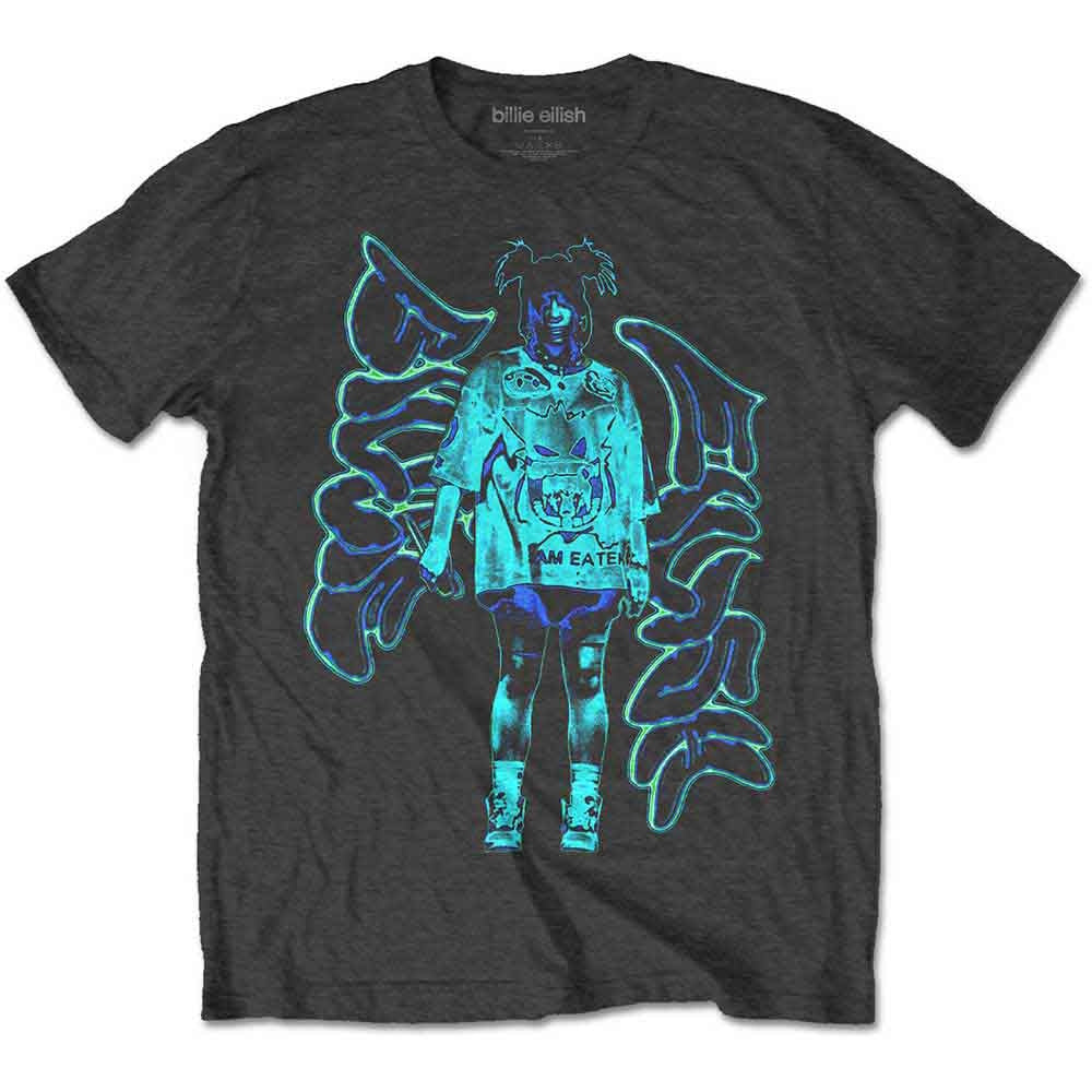 【予約商品】 BILLIE EILISH ビリーアイリッシュ - Neon Graffiti Logo / Charcoal Grey / Tシャツ / メンズ 【公式 / オフィシャル】