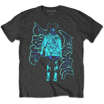 BILLIE EILISH - Neon Graffiti Logo / Charcoal Grey