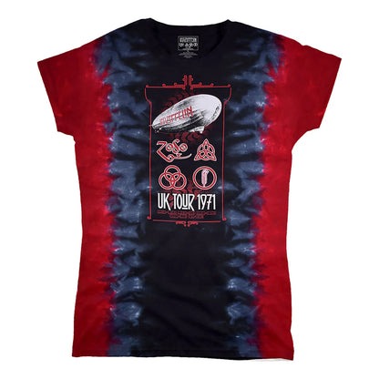 LED ZEPPELIN レッドツェッペリン (公式 映画公開 記念 ) - Uk Tour 1971 / タイダイ / Tシャツ / レディース 【公式 / オフィシャル】