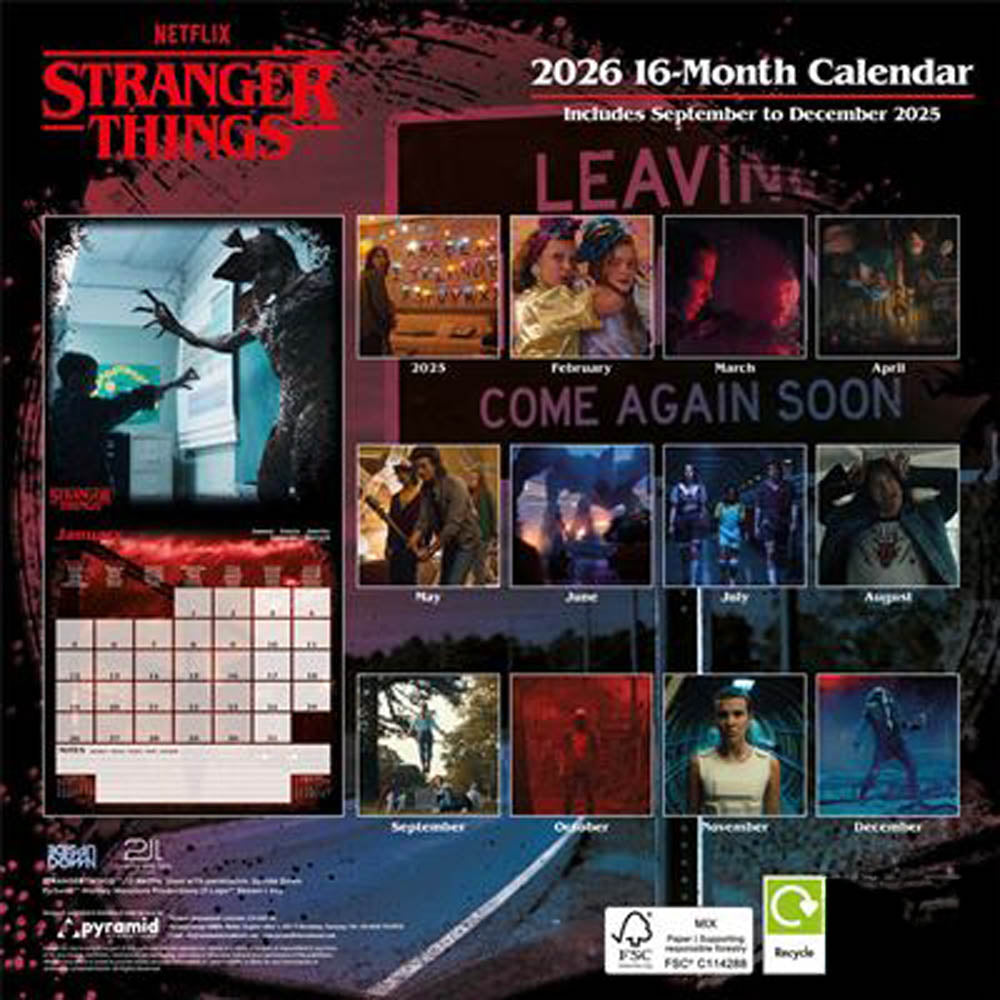 
                  
                    STRANGER THINGS ストレンジャー・シングス (シーズン5 2025年配信決定 ) - 2026 SQUARE CALENDAR / カレンダー・ダイアリー
                  
                