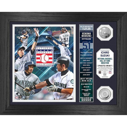 ICHIRO -米野球殿堂入記念コイン シルバーコイン 写真付き / 世界限定5000枚