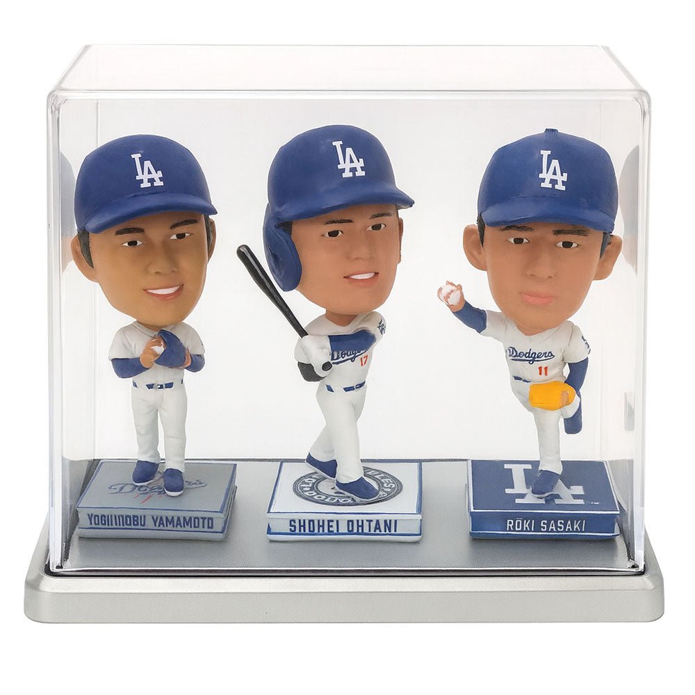 LOS ANGELES DODGERS（MLB） ロサンゼルスドジャース - MLB公式 ドジャース 日本人スター選手 大谷翔平 山本由伸 佐々木朗希 / 限定ビッグヘッド・ミニボブルヘッド 3体セット / フィギュア・人形 - PGS