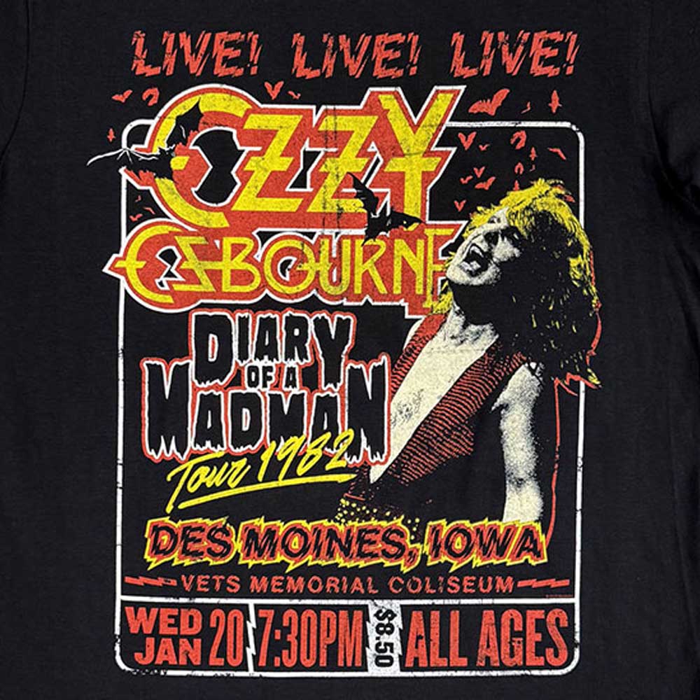 【予約商品】 OZZY OSBOURNE オジーオズボーン (追悼 ) - Diary of a Madman Tour / Tシャツ / メンズ