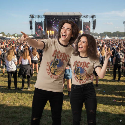 AC/DC エーシーディーシー (Back in Black 45周年 ) - Let There Be Rock Tour '77 / リンガー / Tシャツ / メンズ - PGS