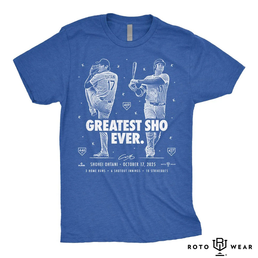 【予約商品】 SHOHEI OHTANI 大谷翔平 - Greatest Sho Ever / RotoWear（ブランド） / Tシャツ / メンズ（SHOHEI OHTANI）公式グッズ - PGS