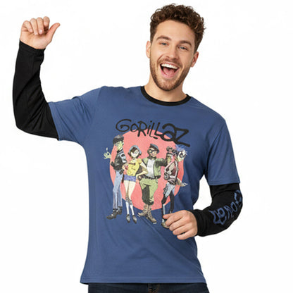 GORILLAZ ゴリラズ - Group Circle Rise / アームプリントあり / Tシャツ / メンズ