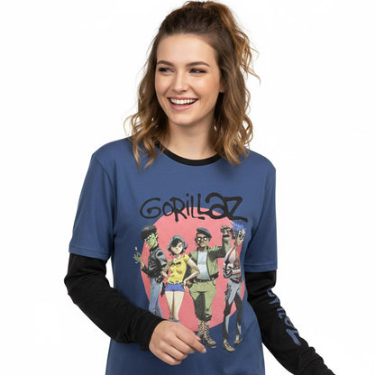 GORILLAZ ゴリラズ - Group Circle Rise / アームプリントあり / Tシャツ / メンズ