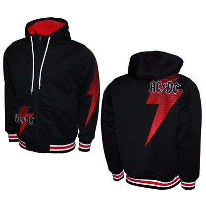AC/DC - (Back in Black 45周年 ) - BOLT BLACK DOUBLE KNIT HOODIE / ジップ