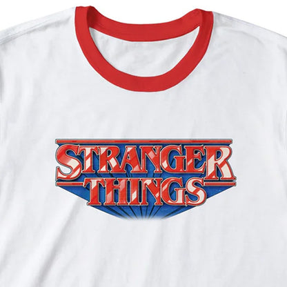 【予約商品】 STRANGER THINGS ストレンジャー・シングス (シーズン5 2025年配信決定 ) - RETRO LOGO / リンガー / Tシャツ / メンズ
