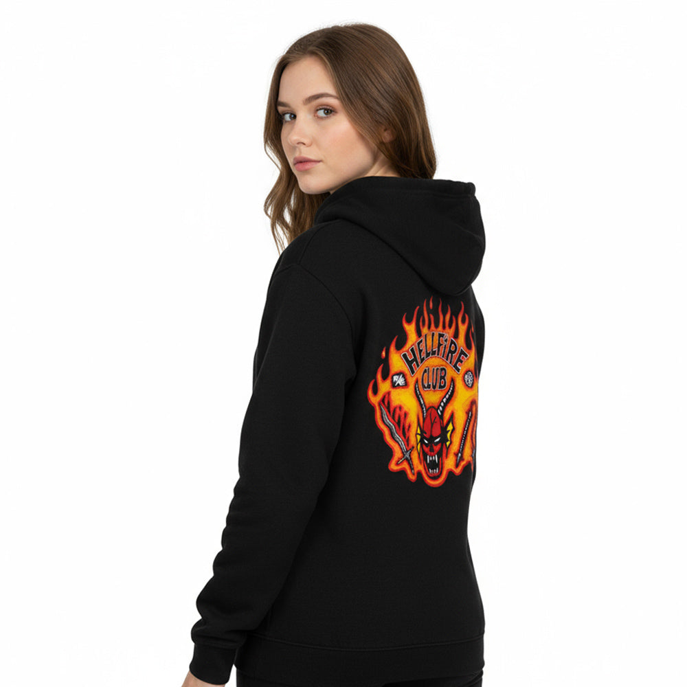 【予約商品】 STRANGER THINGS ストレンジャー・シングス (シーズン5 配信 記念 ) - HELLFIRE CLUB FLAMES / バックプリントあり / パーカー・スウェット / メンズ