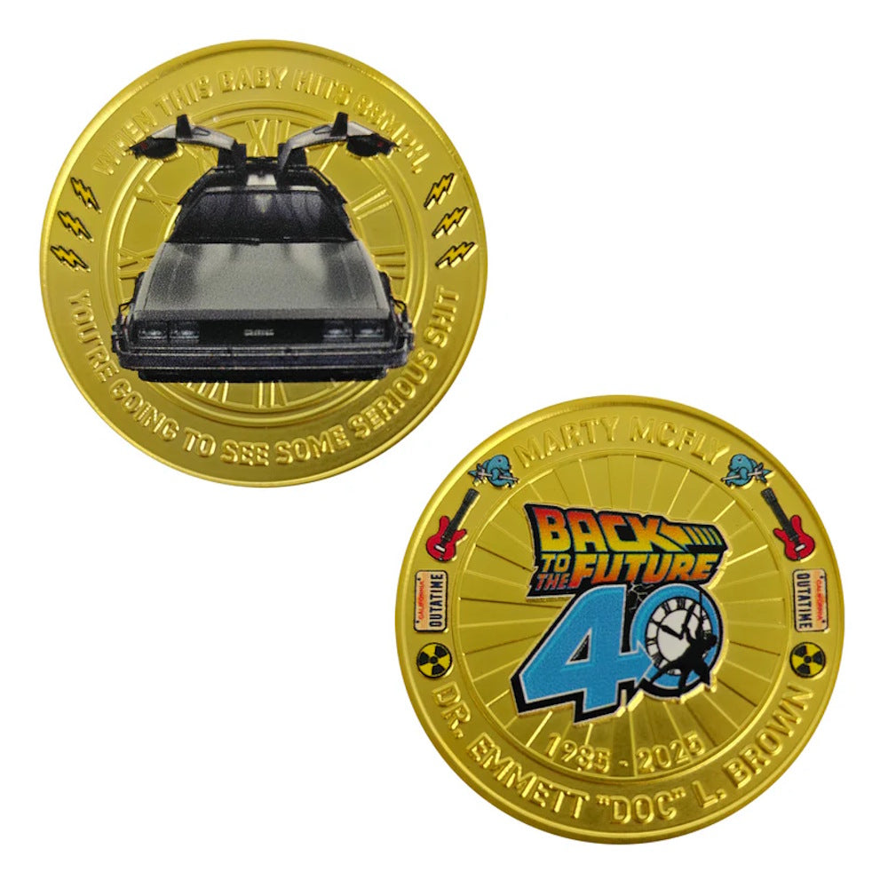 【予約商品】 BACK TO THE FUTURE バックトゥザフューチャー (劇場公開 40周年 ) - 40th Anniversary Presentation Coin / 世界限定1,985個 / インテリア置物