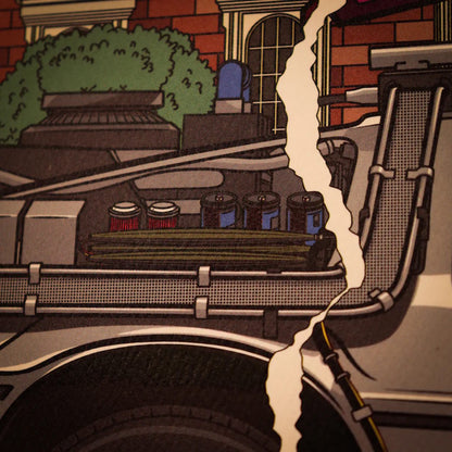 BACK TO THE FUTURE バックトゥザフューチャー (劇場公開 40周年 ) - 40th Anniversary Hill Valley A3 Art Print / 世界限定995枚 / ポスター