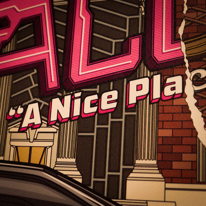 BACK TO THE FUTURE バックトゥザフューチャー (劇場公開 40周年 ) - 40th Anniversary Hill Valley A3 Art Print / 世界限定995枚 / ポスター