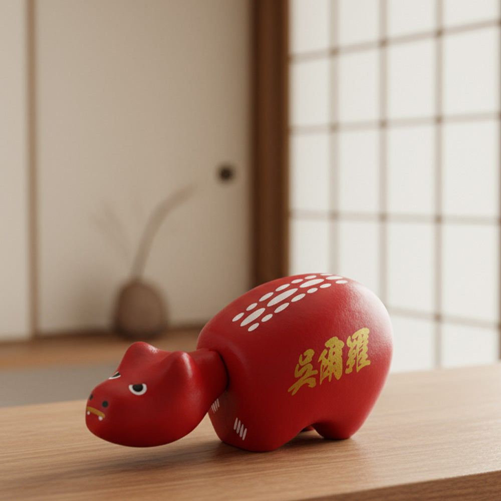 【予約商品】 GODZILLA ゴジラ - GODZILLA meets Japanese traditional craft debut 70th anniversary / 赤べこ / 炎 / レッド / インテリア置物