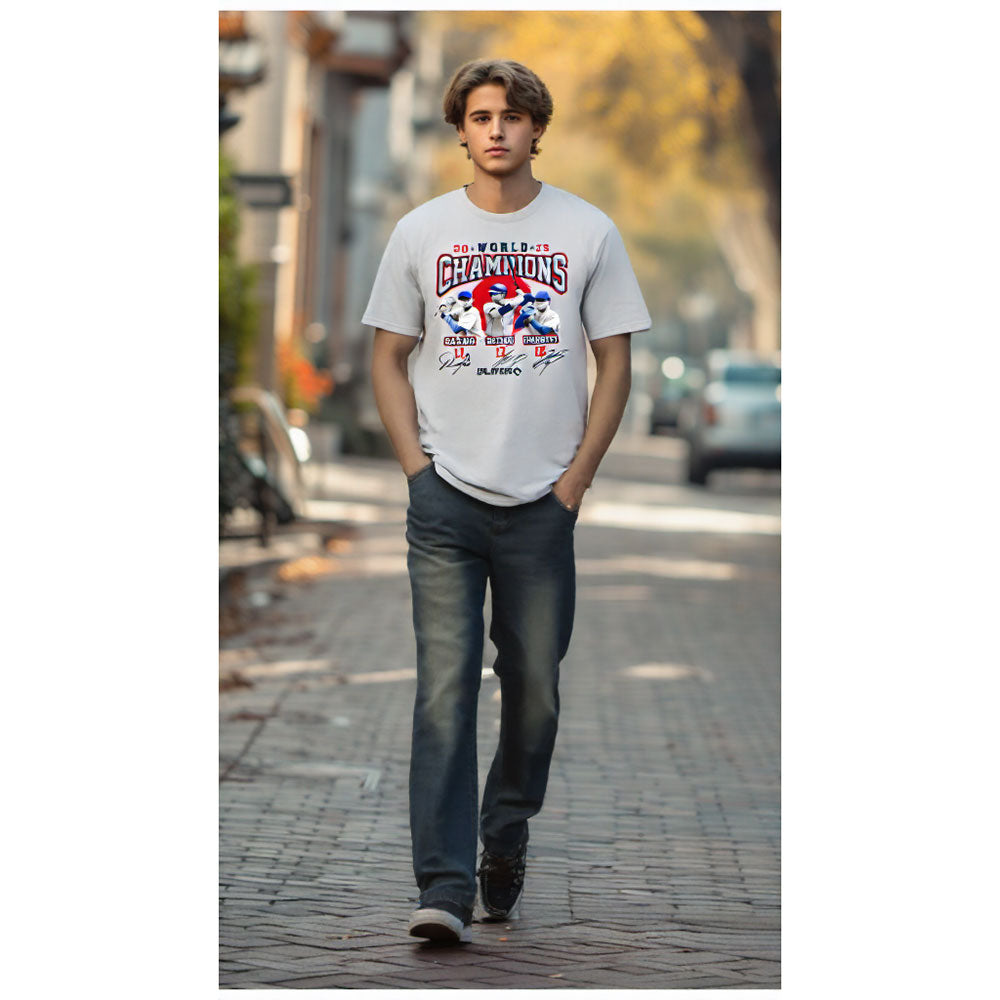 [Pre-order] Los Angeles Dodgers (MLB) - 2025 World Series Championship Commemorative T-Shirt (Shohei Ohtani, Yoshinobu Yamamoto, Roki Sasaki) / Limited Edition / Men's