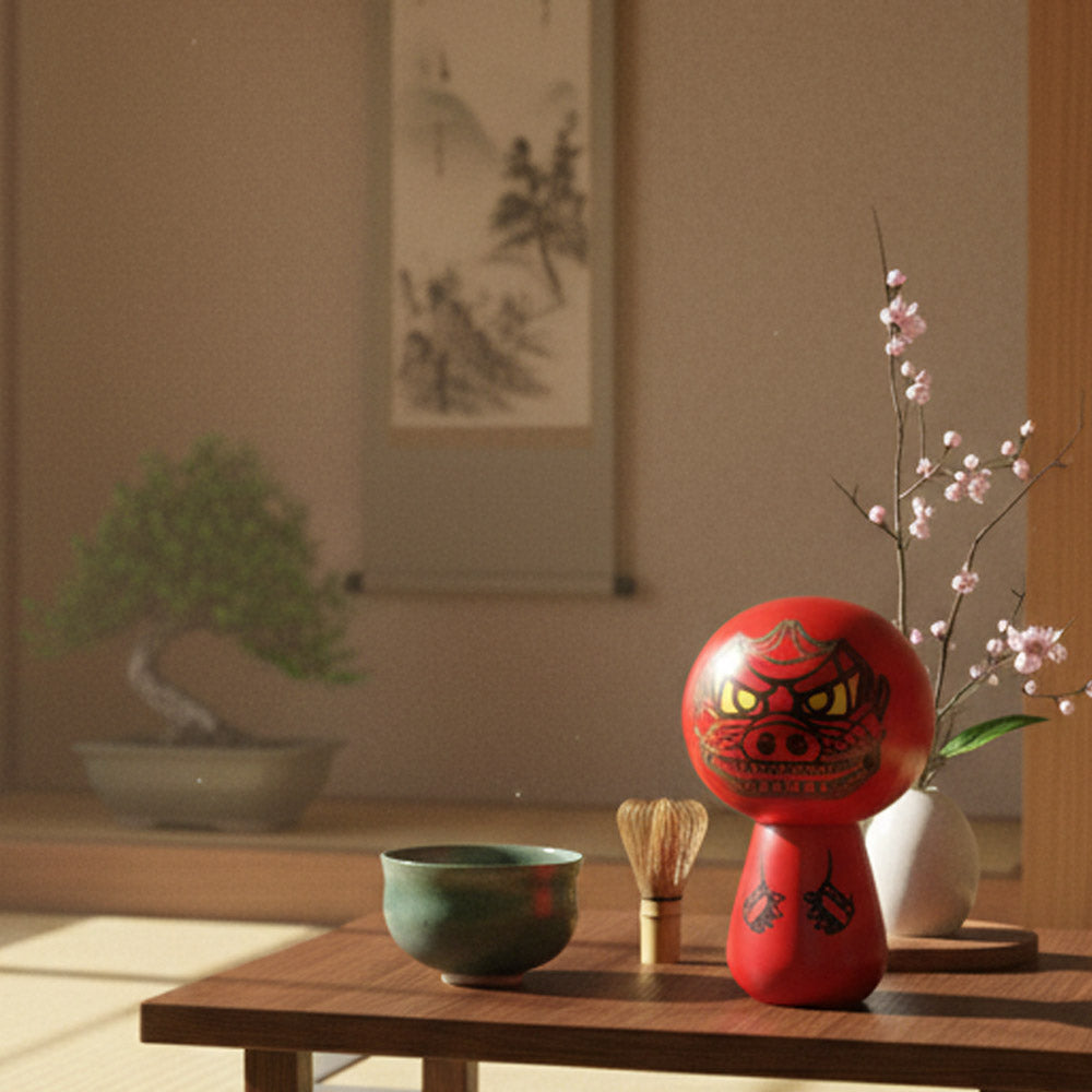 GODZILLA ゴジラ - GODZILLA meets Japanese traditional craft debut 70th anniversary / メカゴジラ / こけし / 小 / 炎 / レッド / インテリア置物