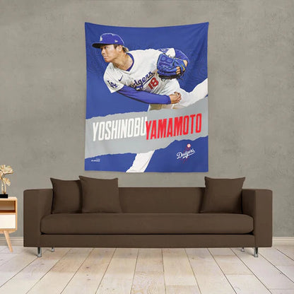 YOSHINOBU YAMAMOTO 山本由伸 - Dodgers Wall Hanging 50x60 Inches / タペストリー