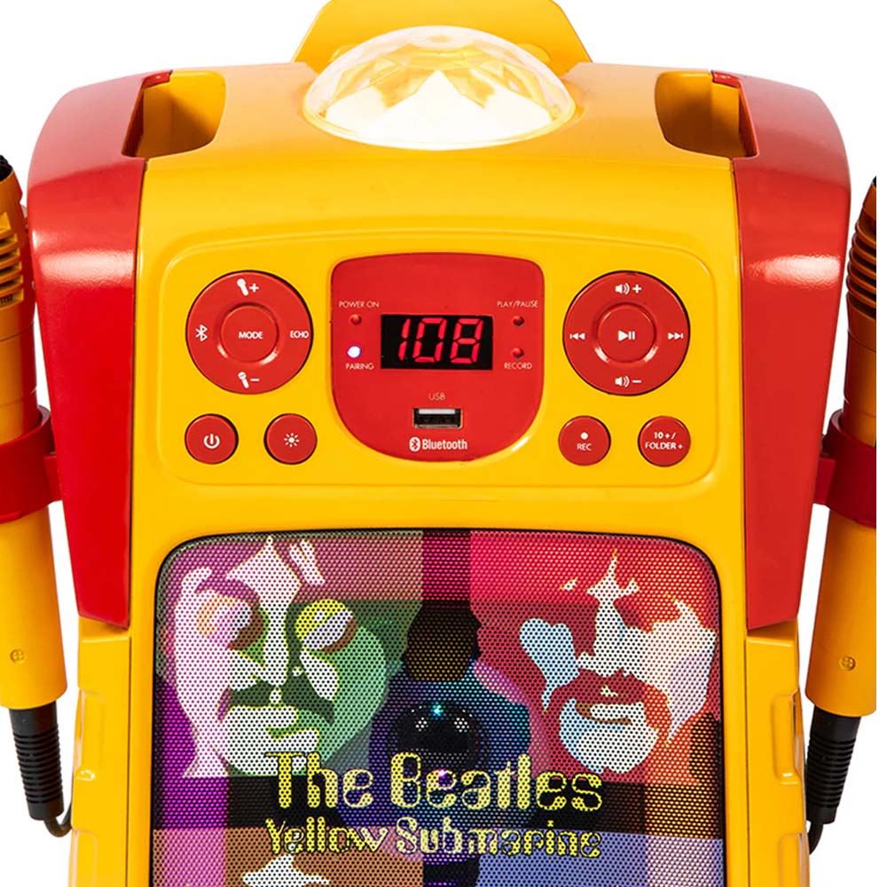 THE BEATLES ビートルズ (結成 65周年 ) - Yellow Submarine Faces / カラオケスピーカー / ライトショー搭載 / マイク2本付き / 楽器用品