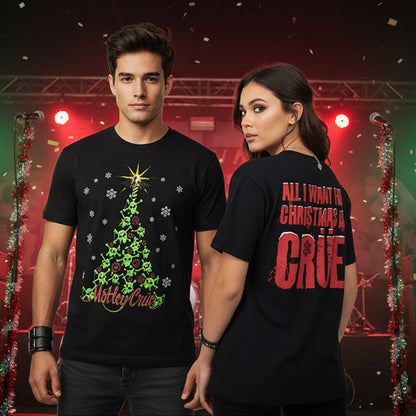 MOTLEY CRUE モトリークルー (来日 40周年 ) - 【クリスマス限定】Xmas Crue / バックプリントあり / Tシャツ / メンズ