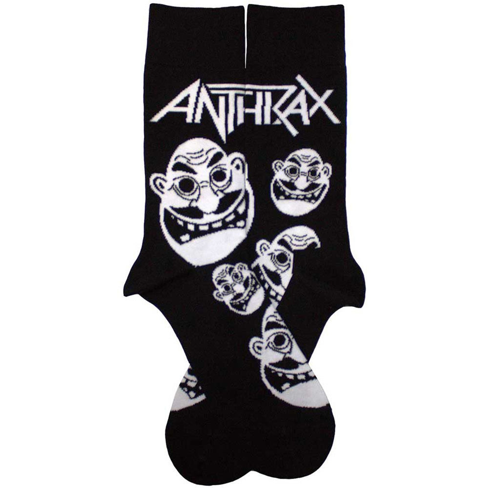 ANTHRAX アンスラックス (2026年 4月 来日 ) - Faces Pattern B&W / ソックス / メンズ