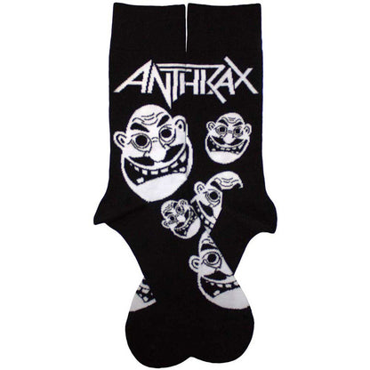 ANTHRAX アンスラックス (2026年 4月 来日 ) - Faces Pattern B&W / ソックス / メンズ