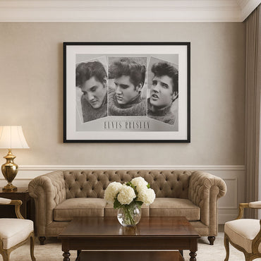 ELVIS PRESLEY エルヴィスプレスリー (生誕 90周年 ) - THREE FACE / ヴィンテージ / ポスター