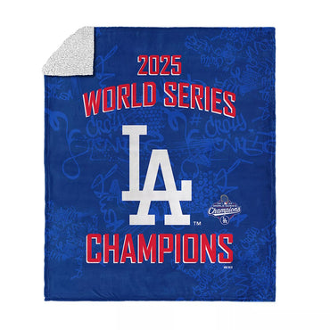 LOS ANGELES DODGERS（MLB） ロサンゼルスドジャース - 2025 ワールドシリーズ優勝記念グッズコレクション / Silk Touch Throw Blanket / Five Tool （約127×152cm） / 寝具