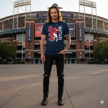 【ラスト販売/限定商品】SHOHEI OHTANI 大谷翔平 - エンジェルス OHTANI 2023 MVP 記念 / NAVY / Tシャツ / メンズ - PGS