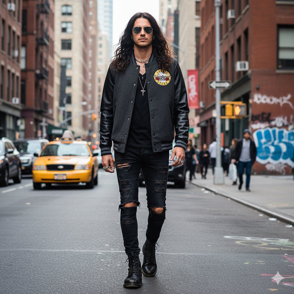 GUNS N ROSES (40th Anniversary) - Amplified Varsity Jacket (Men's)