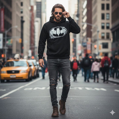 BATMAN バットマン - MONO DISTRESSED LOGO / ヴィンテージ / パーカー・スウェット / メンズ - PGS