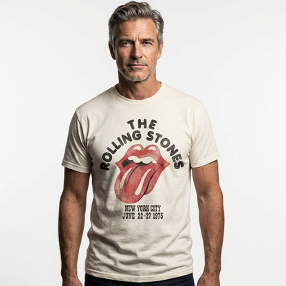 ROLLING STONES ローリングストーンズ (来日 35周年 記念 ) - NYC 1975 （復刻ツアーTシリーズ） / バックプリントあり / Tシャツ / メンズ