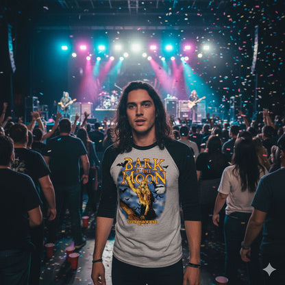 [Pre-order] OZZY OSBOURNE (Tribute) - Bark at the Moon US Tour '84 Raglan 3/4 Sleeve T-Shirt with Back Print for Men