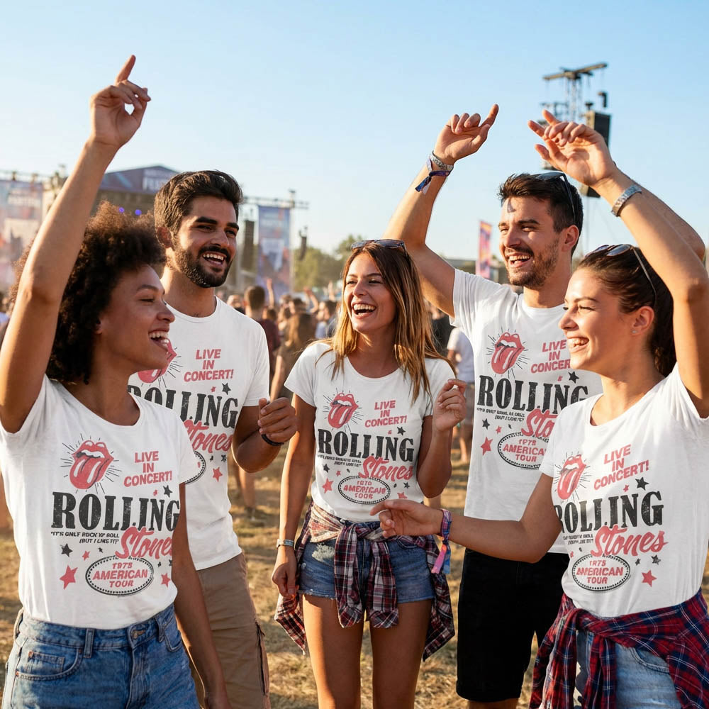 ROLLING STONES ローリングストーンズ (来日 35周年 記念 ) - 1975 AMERICAN TOUR （復刻ツアーTシリーズ） / Tシャツ / メンズ