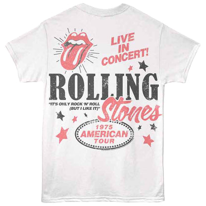 ROLLING STONES ローリングストーンズ (来日 35周年 記念 ) - 1975 AMERICAN TOUR （復刻ツアーTシリーズ） / バックプリントあり / Tシャツ / メンズ