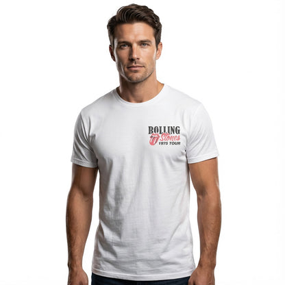 ROLLING STONES ローリングストーンズ (来日 35周年 記念 ) - 1975 AMERICAN TOUR （復刻ツアーTシリーズ） / バックプリントあり / Tシャツ / メンズ