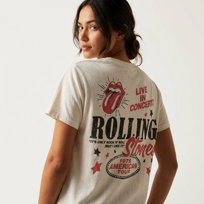ROLLING STONES ローリングストーンズ (来日 35周年 記念 ) - 1975 AMERICAN TOUR （復刻ツアーTシリーズ） / バックプリントあり / Tシャツ / メンズ
