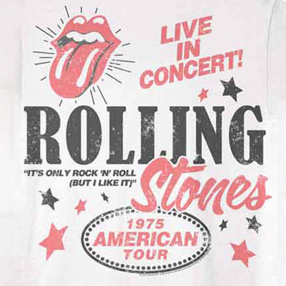 ROLLING STONES ローリングストーンズ (来日 35周年 記念 ) - 1975 AMERICAN TOUR （復刻ツアーTシリーズ） / バックプリントあり / Tシャツ / メンズ