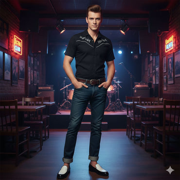 ELVIS PRESLEY エルヴィスプレスリー (生誕 90周年 ) - Hollywood 2-Tone Shoes / ヴィンテージ / シューズ / メンズ