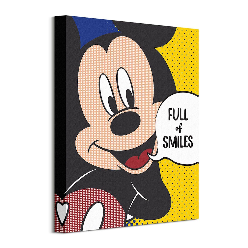 MICKEY MOUSE ミッキーマウス - Mickey Muse Full Of Smiles / キャンバス・プリント木枠 / インテリア額