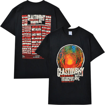 フェス公式Tシャツ GLASTONBURY - (開催 55周年 ) - FESTIVAL 2014 （超レア） / バックプリントあり / ヴィンテージ