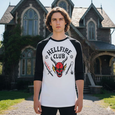 STRANGER THINGS ストレンジャー・シングス (シーズン5 配信 記念 ) - HELLFIRE CLUB ラグラン七分袖 / Tシャツ / メンズ