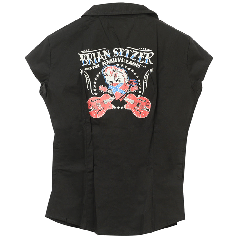 ツアー会場限定商品 BRIAN SETZER ブライアンセッツァー - Girls Western Shirt （超レア） / ヴィンテージ / 襟付きシャツ / レディース
