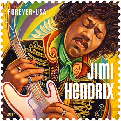 JIMI HENDRIX ジミヘンドリックス (デビュー 60周年 ) - MUSIC ICONS 記念切手シート / 貴重 / ヴィンテージ / 切手・レター品