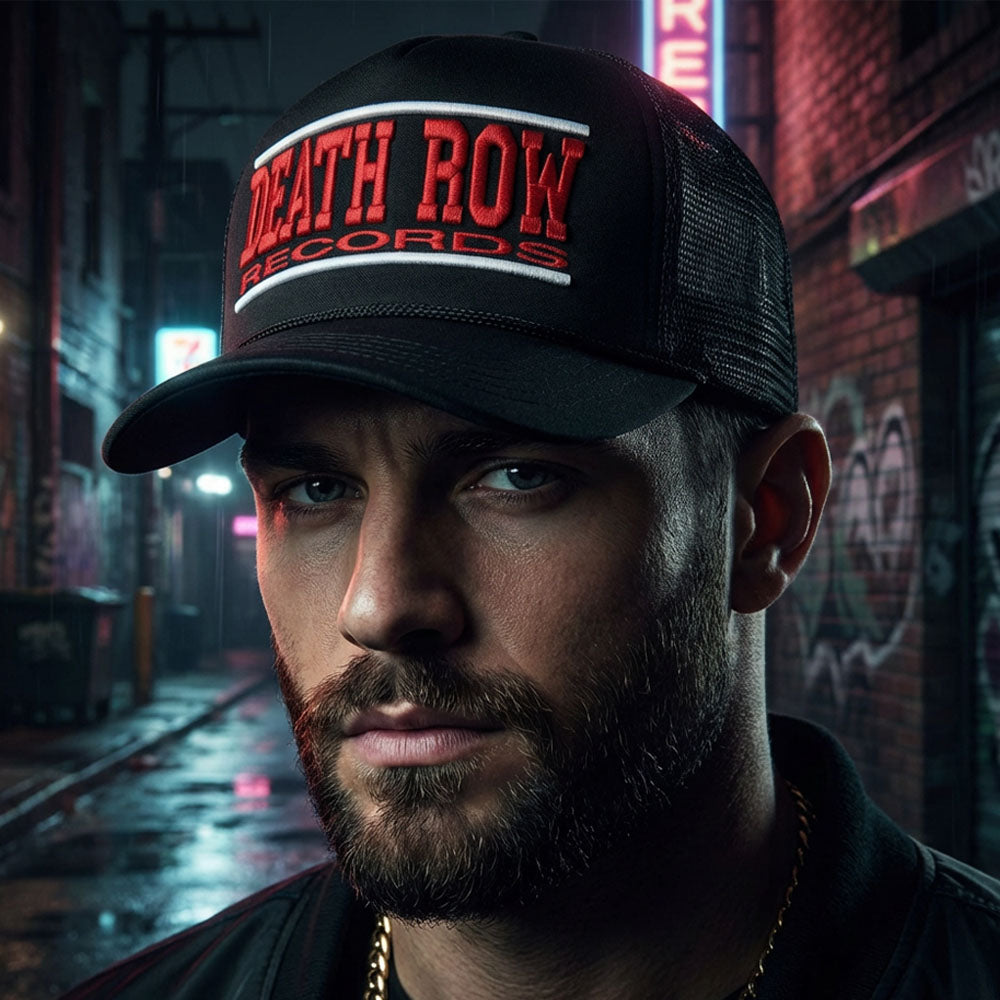 DEATH ROW RECORDS デスロウ (35周年 ) - Text Logo / Black / キャップ / メンズ