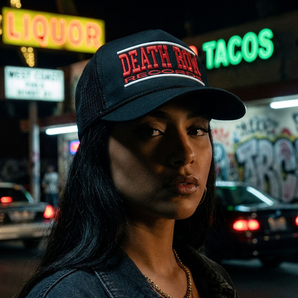 DEATH ROW RECORDS デスロウ (35周年 ) - Text Logo / Black / キャップ / メンズ