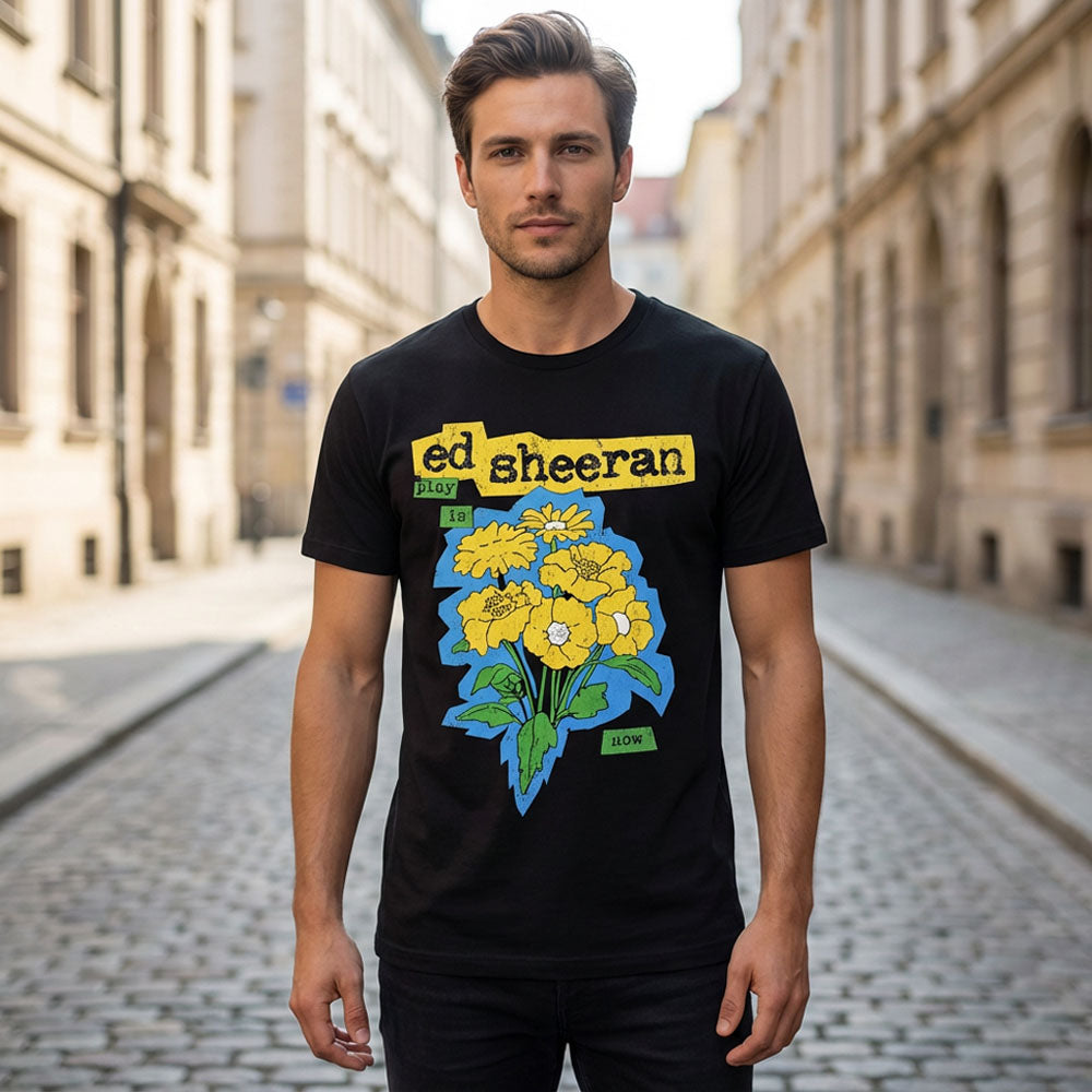 ED SHEERAN エドシーラン (デビュー 15周年 ) - Play Flowers / Tシャツ / メンズ