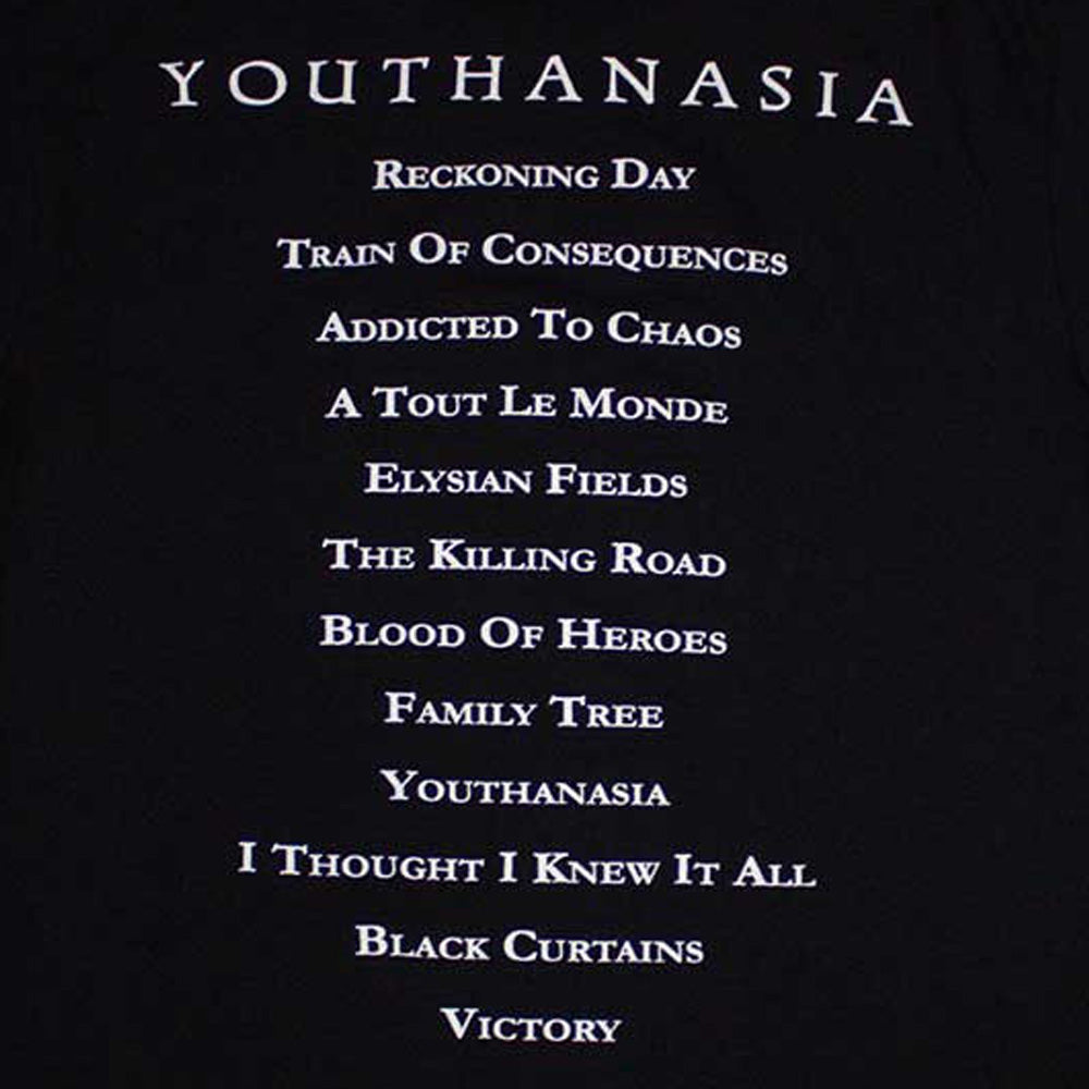 MEGADETH メガデス (2027年 2月 来日 ) - Youthanasia Tracklist / バックプリントあり / Tシャツ / メンズ