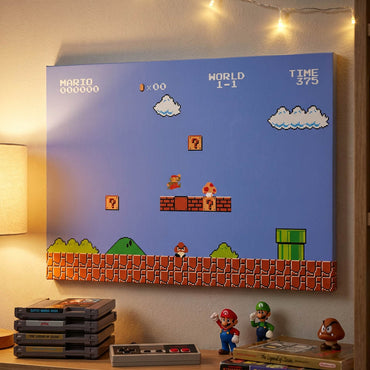 SUPER MARIO スーパーマリオ - World 1-1 / キャンバス・プリント木枠 / インテリア額