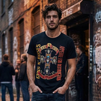 【予約商品】 GUNS N ROSES ガンズアンドローゼズ (デビュー 40周年 ) - Afd Tour / バックプリントあり / Tシャツ / メンズ