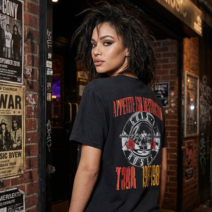 【予約商品】 GUNS N ROSES ガンズアンドローゼズ (デビュー 40周年 ) - Afd Tour / バックプリントあり / Tシャツ / メンズ